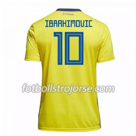 Sverige Matchtröjor Ibrahimovic 10 Hemma Fotbollströja VM 2018 Sverige Matchtröjor Ibrahimovic 10 Hemma Fotbollströja VM 2018